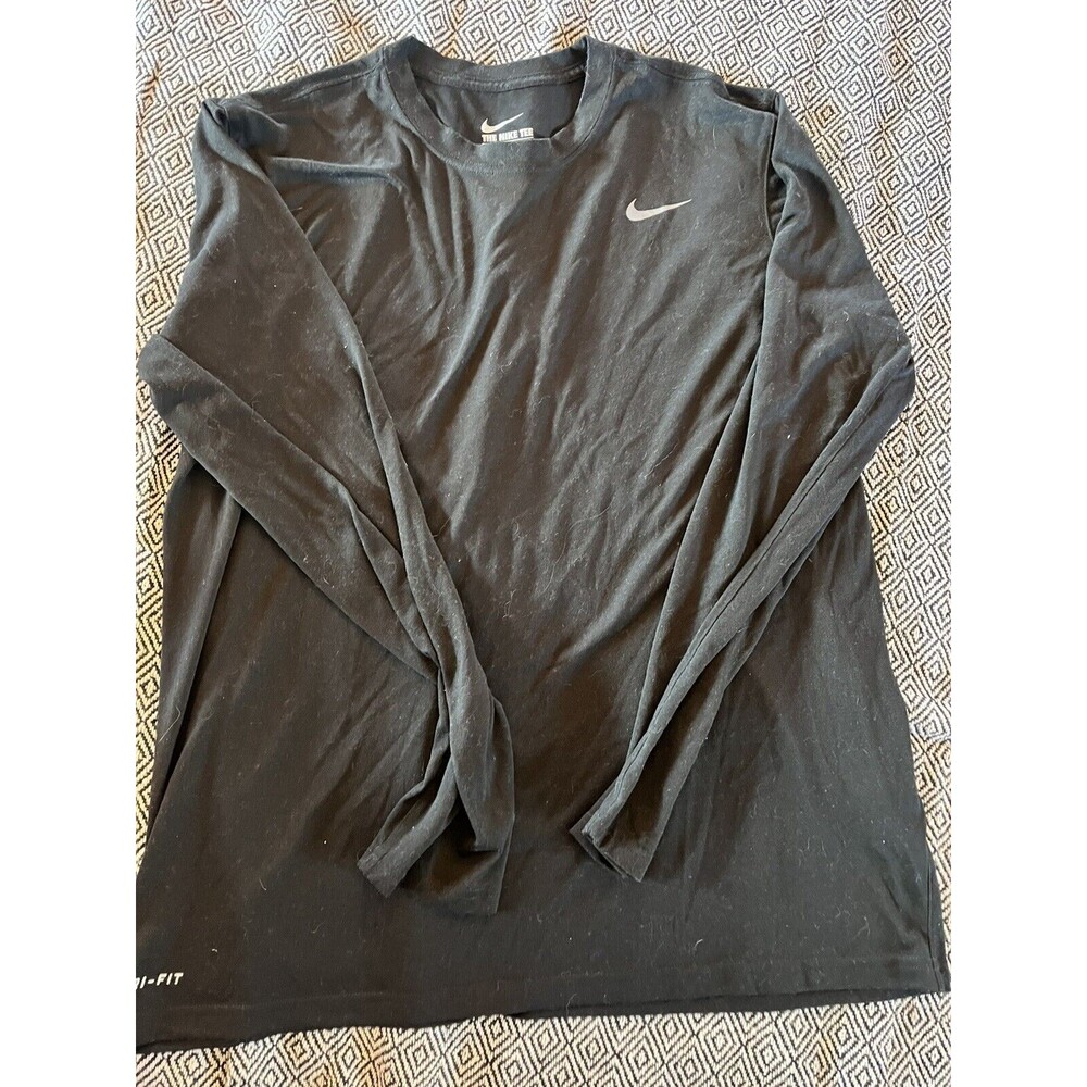 The Nike Tee Black long sleeve size Size Large White Swoosh